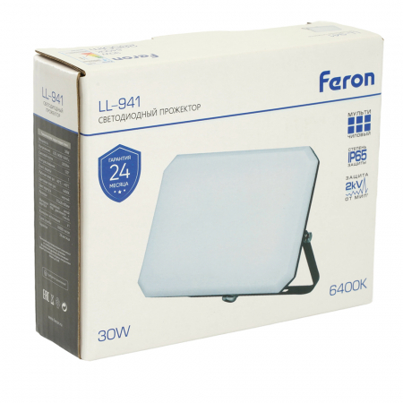 Светодиодный прожектор Feron LL-941 IP65 30W 6400K 51044