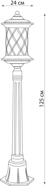 Светильник садово-парковый Feron PL5036 столб круглый 100W 230V E27, черное золото 11515