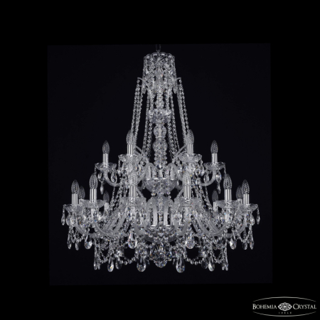Подвесная люстра Bohemia Ivele Crystal 1411/12+6/300/XL-99/2d Ni