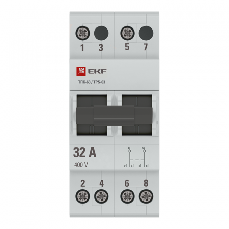 Переключатель трехпозиционный ТПС-63 2P 32А PROxima EKF TPS232