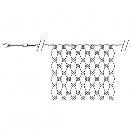 Светодиодная гирлянда Feron CL70 сеть 1,5х1,5м + 1.5м 230V 5000К, c питанием от сети, прозрачный шнур 32356