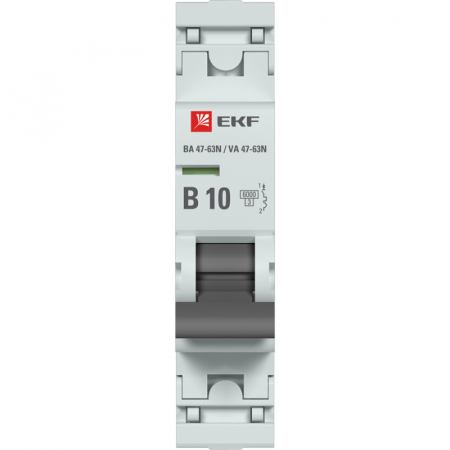 Выключатель автоматический 1п 10А (B) 6кА ВА 47-63N PROxima EKF M636110B