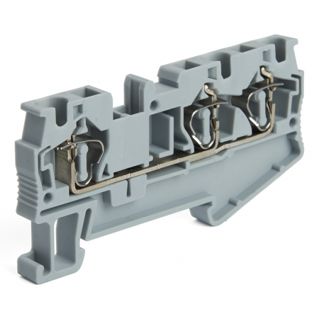 Зажим самозажимной, 3-проводной проходной ЗНИ - 2,5 (JXB ST 2,5), серый STEKKER 39963