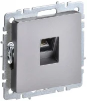 Розетка компьютерная СП RJ45 кат.5E BRITE РК10-БрС механизм сталь IEK BR-K10-1-K46