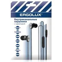 Наушники вакумные с микрофоном проводные ELX-WHP02P-C02 ПРОМО 3.5мм 1.2м пакет черн. Ergolux 15280