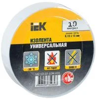 Изолента ПВХ 0.13х15мм (рул.10м) бел. IEK UIZ-13-10-10M-K01